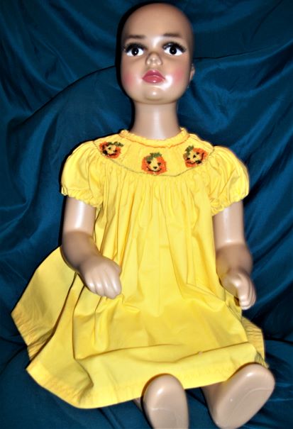 Gold Jack O Lantern Dress ,18 months - Especially For Ewe Too