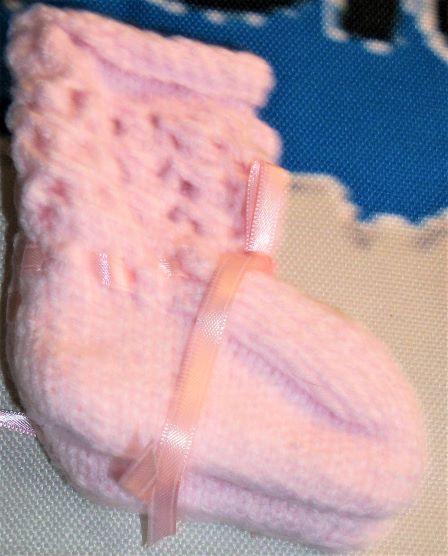 Hand Knit Baby Booties -0-3 months - Especially For Ewe Too