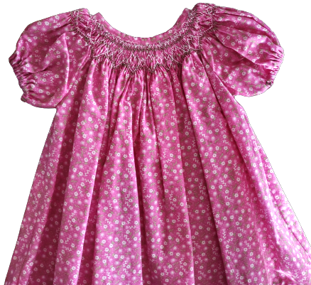 Pink Flower Geometric Design Dress - 12 months