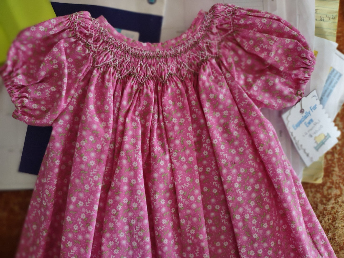 Pink Flower Geometric Design Dress - 12 months - Especially For Ewe Too